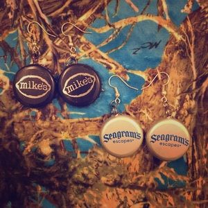 Bottle cap earrings